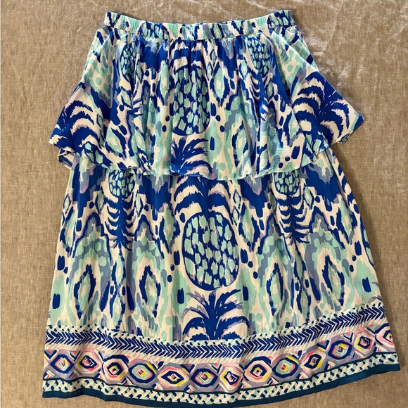 Lilly Pulitzer Quincy Strapless Dress in Blue and White, excellent condition - Picture 4 of 10